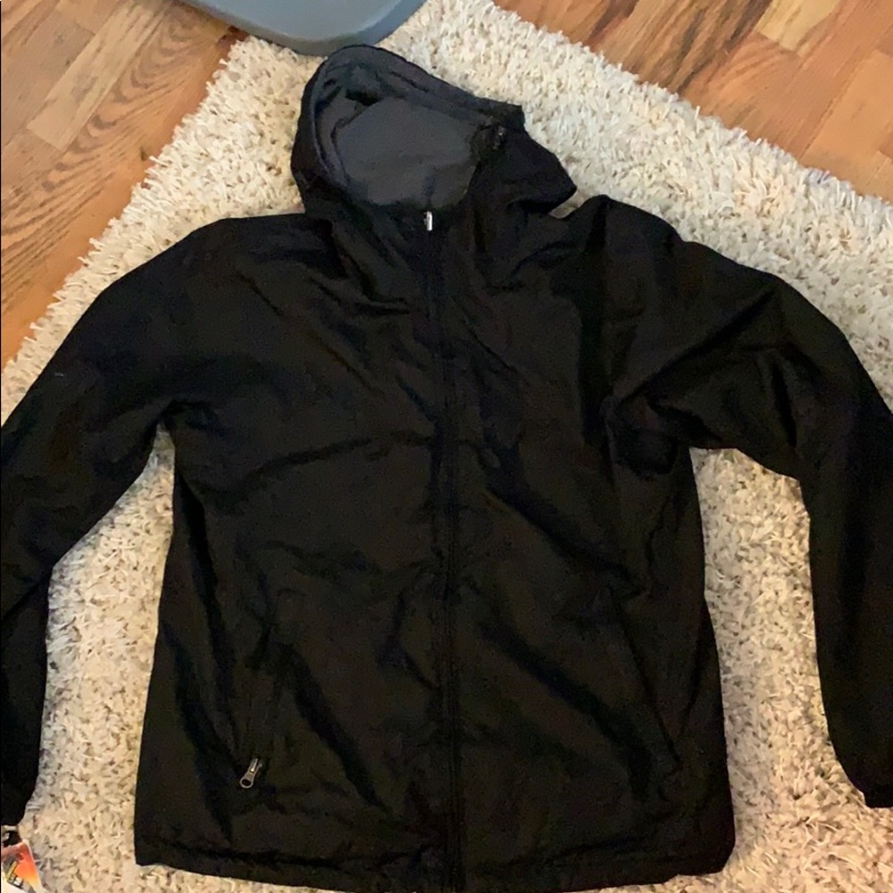 Black wind breaker with sweater lining
